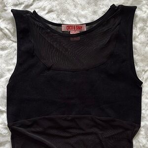 Chic Black Sleeveless Bodysuit